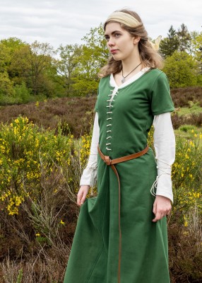 Short-sleeved Cotehardie Ava, Medieval Dress, green, Middle Ages ...