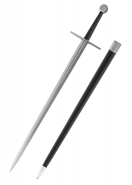 Elegantes Tinker Bastard-Schwert mit scharfer Klinge und Hohlkehle. Enthält eine schwarze Scheide für sicheren Transport und Aufbewahrung. Ideal für Sammler und historische Nachstellungen.